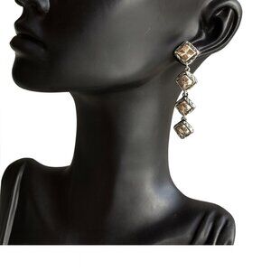 John Hardy Palu Two Tone 22K Gold & Silver Drop Earrings